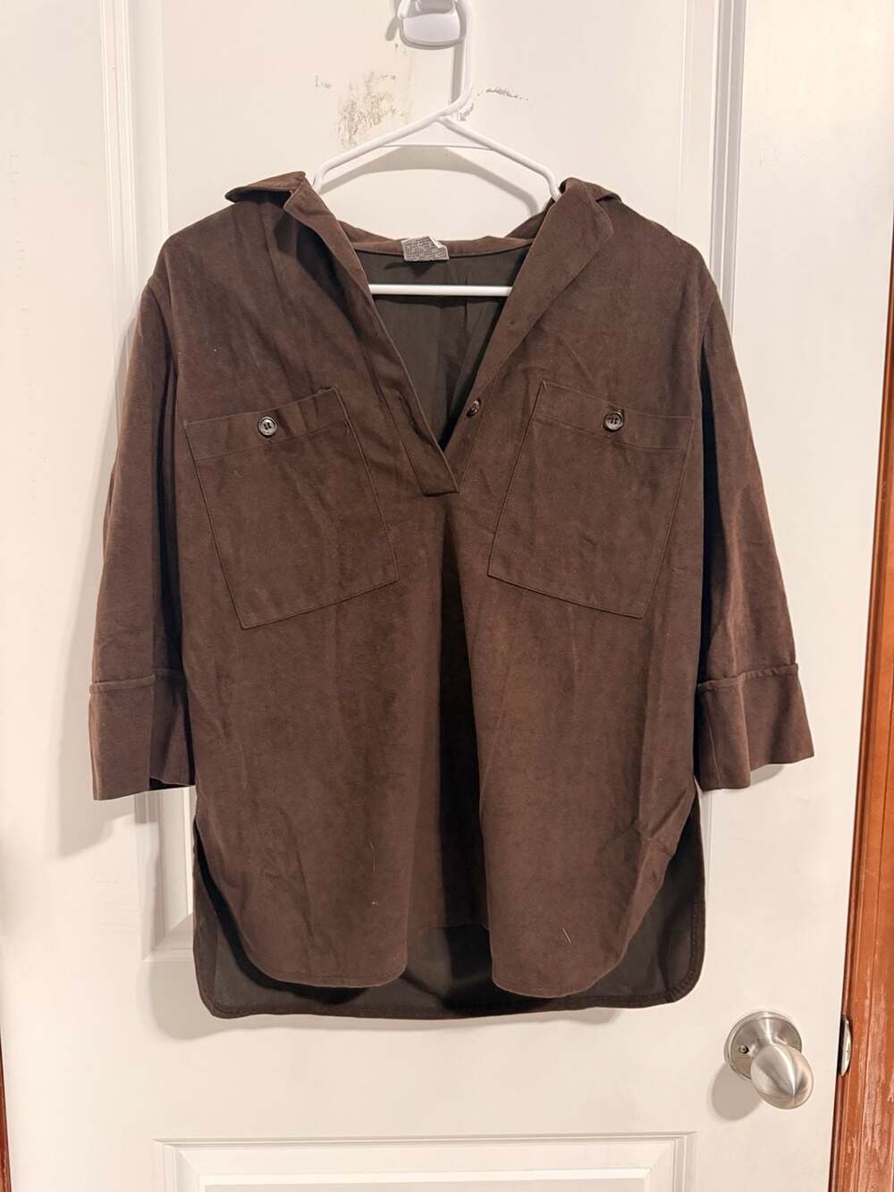 Vintage 1970s Catalina Faux Suede Tunic Top